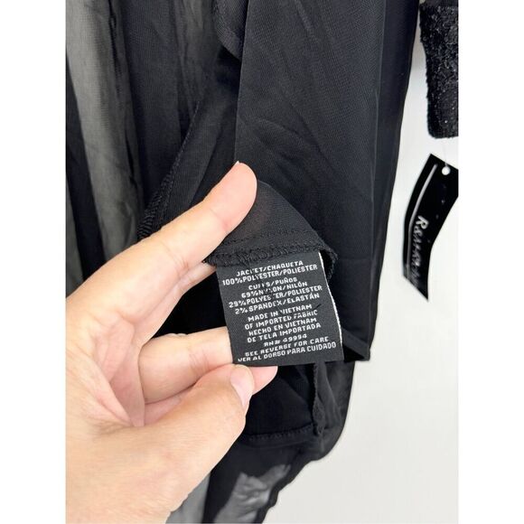 R&M‎ Richards Cardigan Size 16 Black 3/4 Sleeve Glitter Mesh NEW - Picture 10 of 10